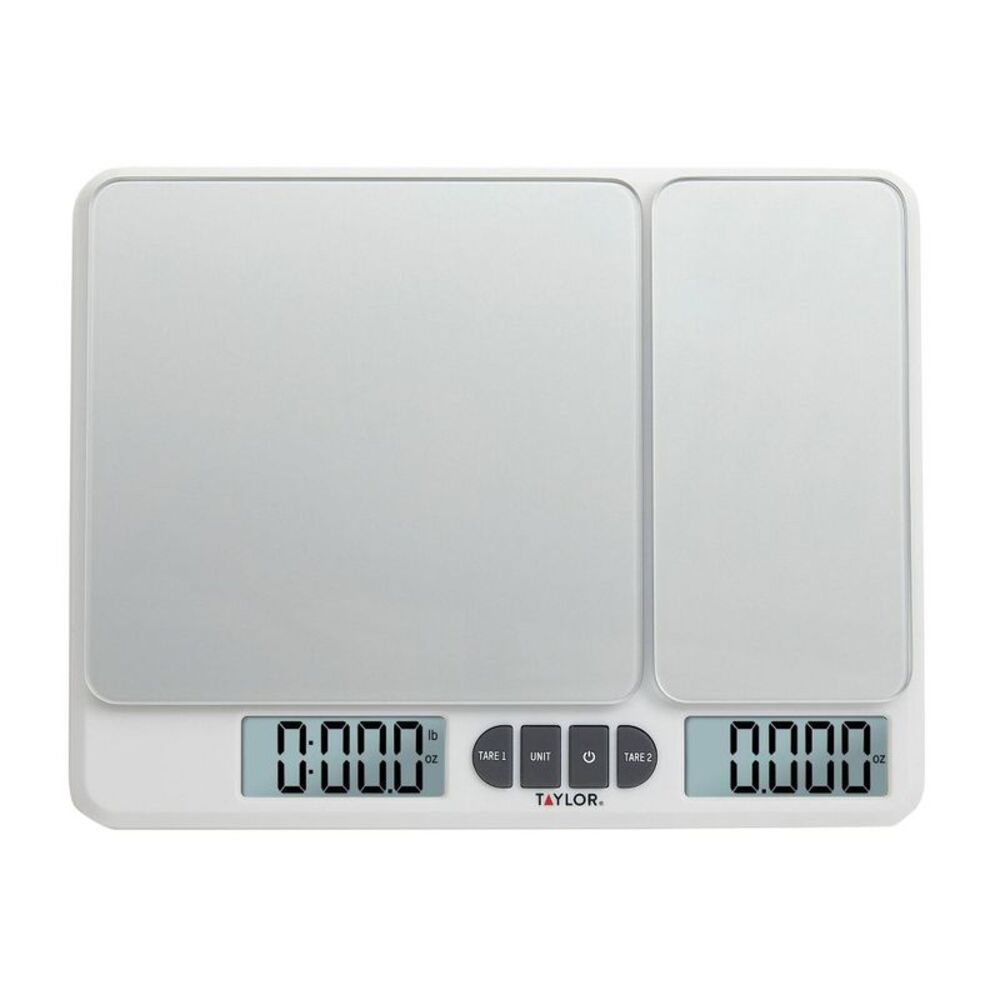 Open Box - Taylor -  11lb Dual Platform Digital Kitchen Food Sca Silver
